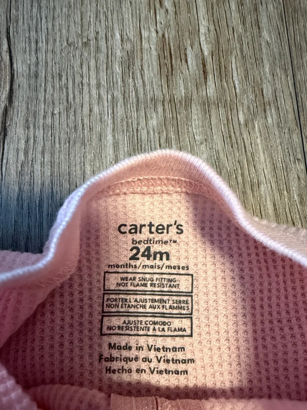 Carter's Light Pink Ribbed Footed One-Piece Sleeper